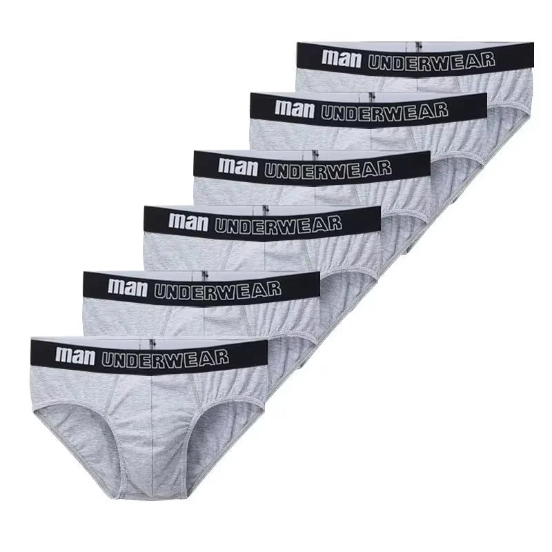 6PCS Men's Briefs 🩲 Soft Cotton Underwear | Fashion Bikini Brazilian Underpants | Casual Triangular Underwear for All Seasons