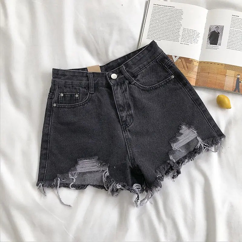 Casual High Waist Denim Shorts for Women