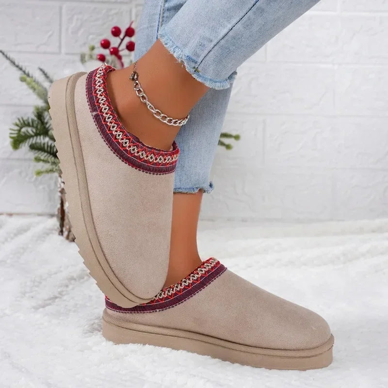 Women Warm Suede Snow Boots: