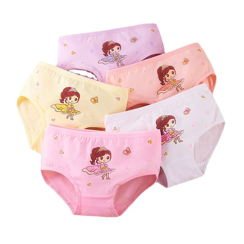 🌟 Girls' Quality Cotton Underwear 4pcs/Lot – Soft, Breathable & Cute! 👧💕