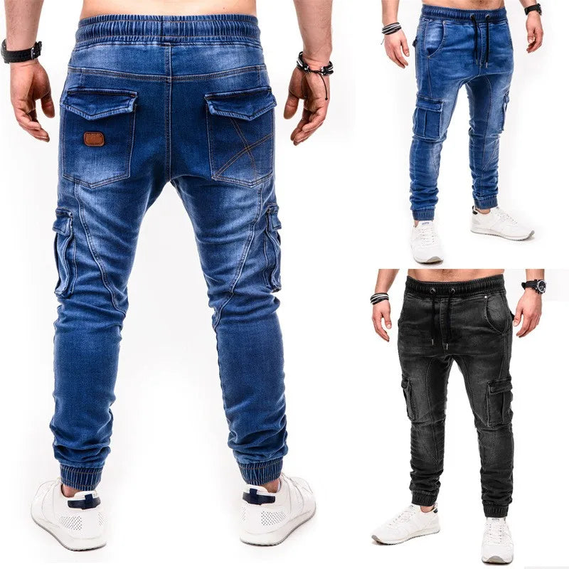 Men's Casual Ripped Skinny Jeans 👖 | Street Style Denim with Pockets | Fashion Workwear Pants