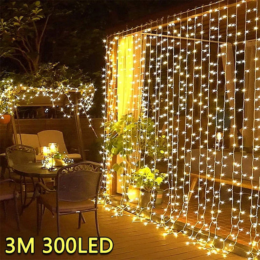 🌟 Transform your space into a magical wonderland with these 3M LED Curtain String Lights! ✨