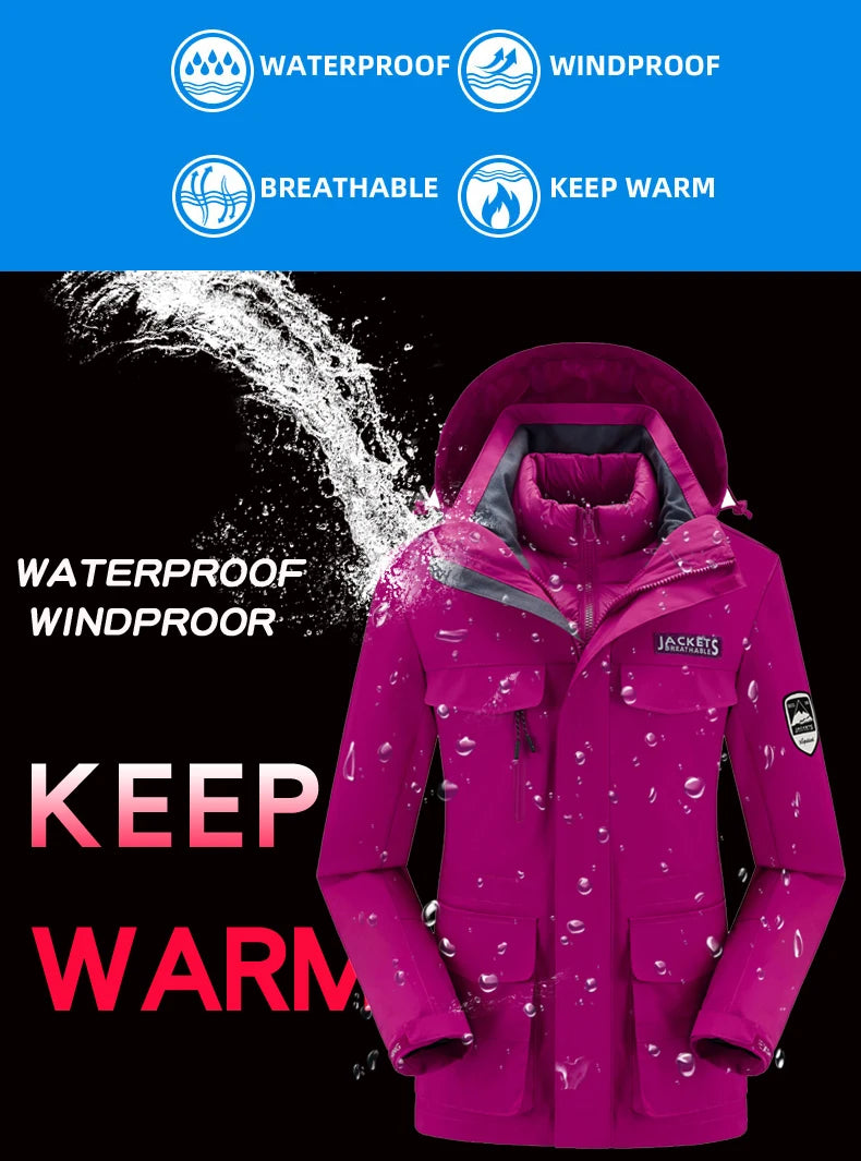 New Women’s Ski Suit ⛷️ Waterproof Windproof Snowboard Set – Warm Down Jacket & Snow Pants