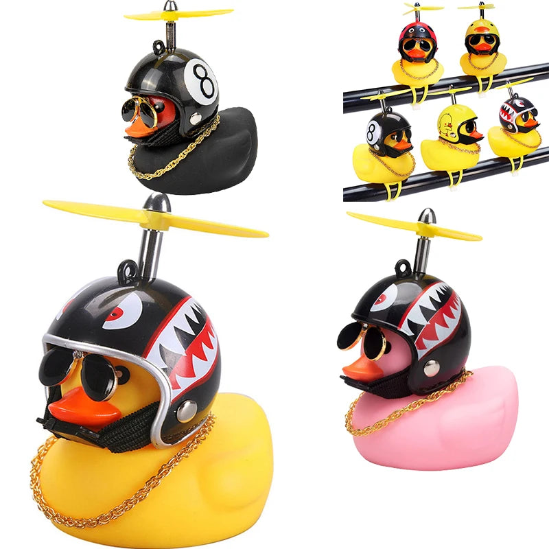 Car Duck with Helmet | Fun Wind-Breaking Cycling & Riding Accessory