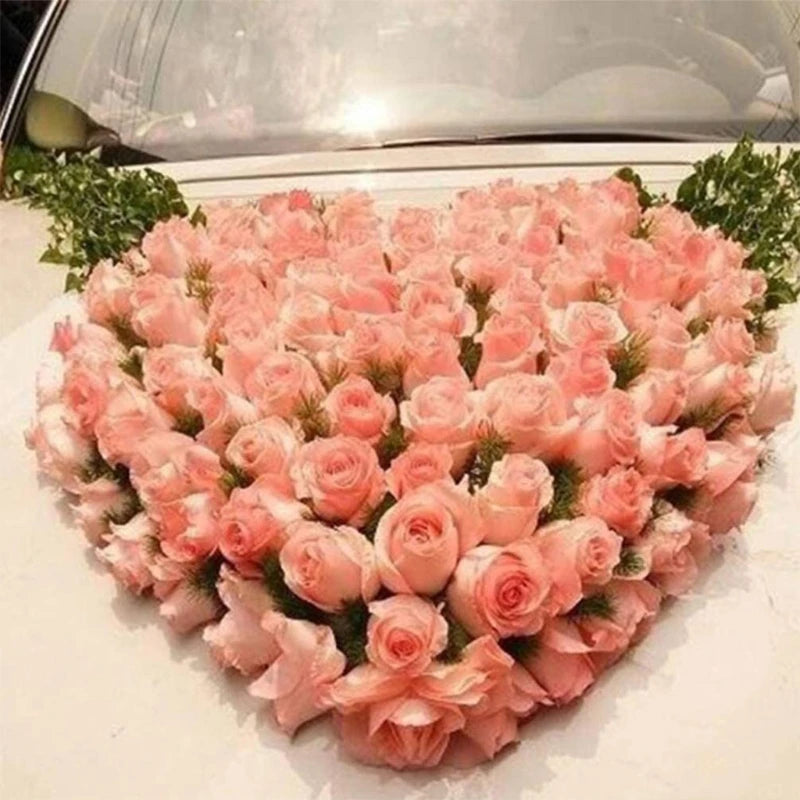 Wedding Car Heart-Shaped Flower Foam Cage | Suction Cup Floral Block for DIY Arrangements