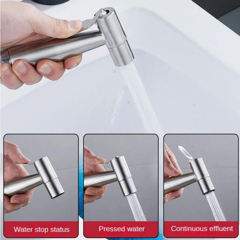 🚿 Handheld Bidet Sprayer Set - 304 Stainless Steel, Self-Cleaning, Toilet Faucet Sprayer Nozzle 🛁