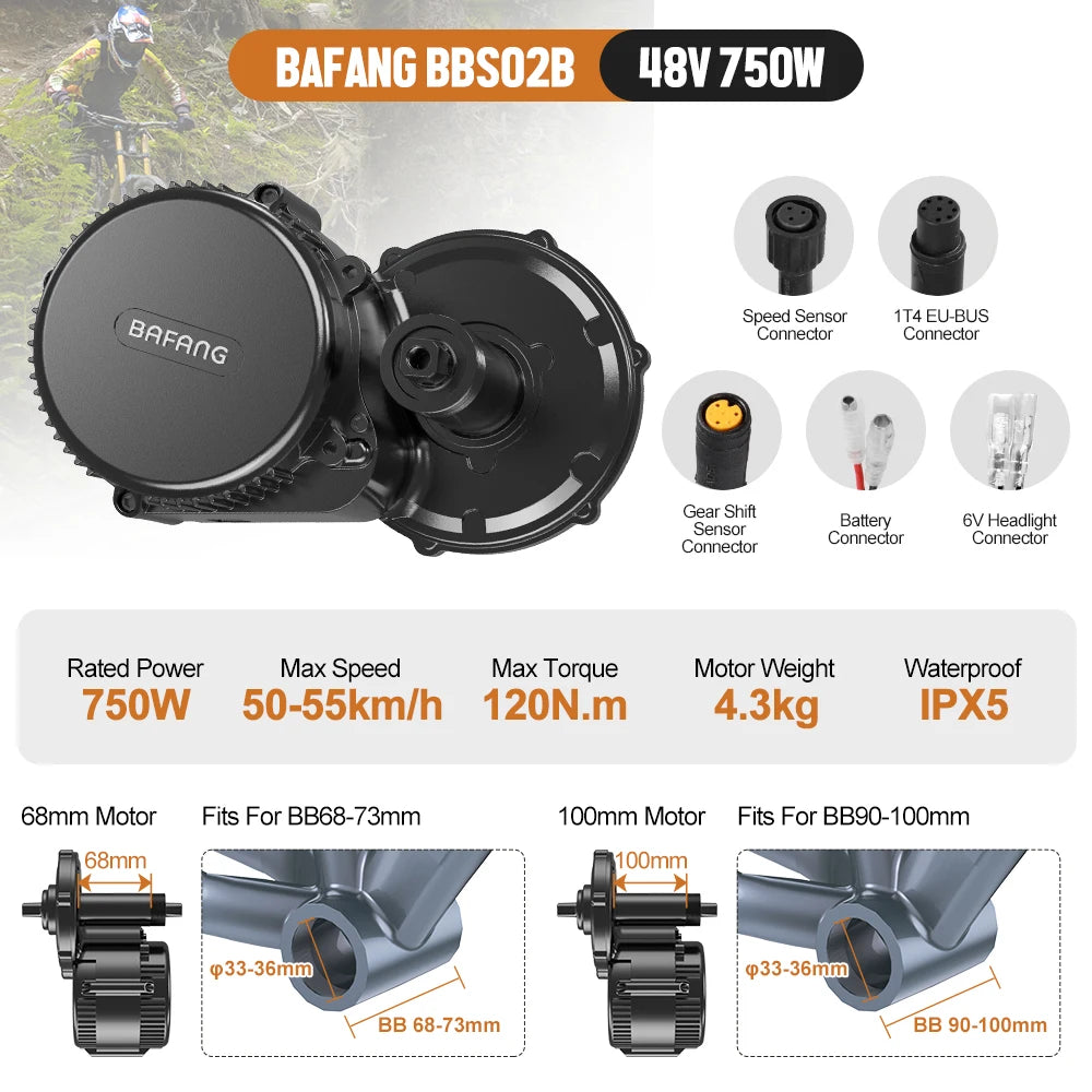 🚴 BAFANG 750W BBS02B BBS02 Mid Drive Motor Ebike Kit 🚴