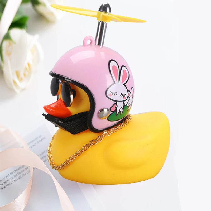 Car Duck with Helmet | Fun Wind-Breaking Cycling & Riding Accessory