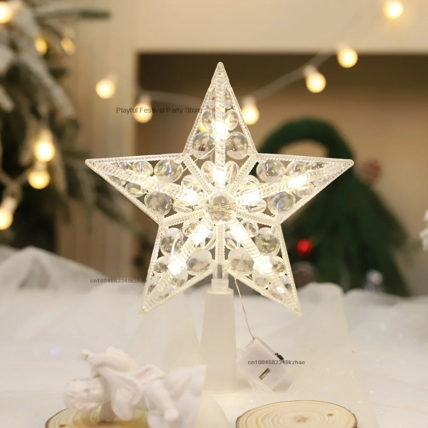 🌟 LED Christmas Tree Topper Star 🎄 | Illuminated Ornaments for Festive Home Decor & New Year 2025! ✨