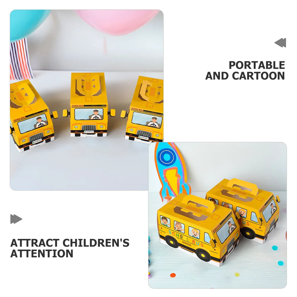 🚌✨ 12pcs Back-to-School Bus-Shaped Candy Boxes – Perfect Party Favors & Treat Boxes! 🎉🍬