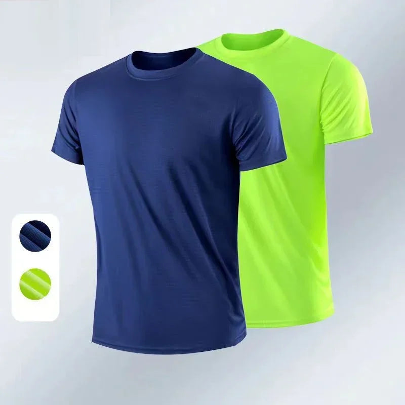 Men's Ice Silk T-Shirt – Quick Dry Gym Tee 💪 Summer Casual Running Shirt