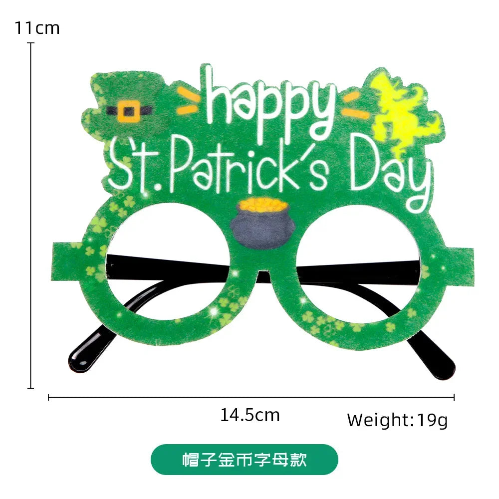 St. Patrick's Day Irish Clover Glasses Festival Supplies Photography Props Party Dress Up Funny Glasses