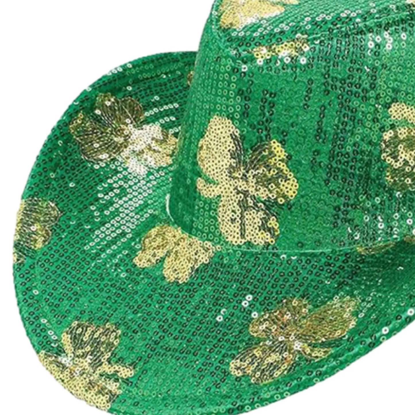 ST Patricks Day Hats Sequin Cowboy Hat Stylish Decor Western Cowgirl Hat Costume