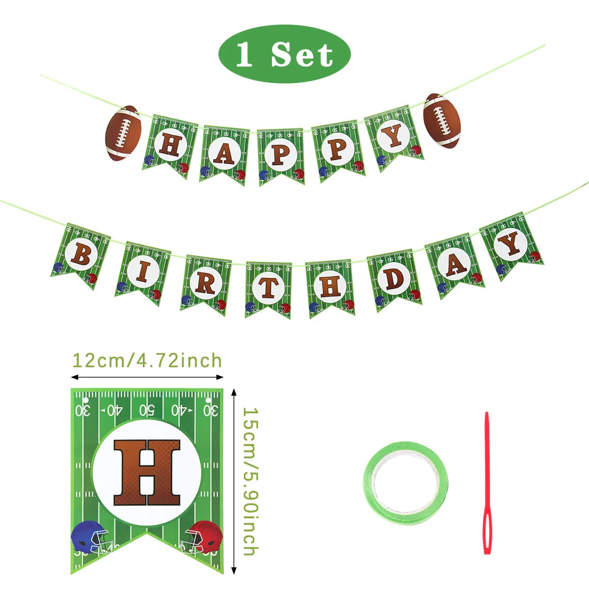 🏉 Celebrate in style with our Rugby Theme Birthday Flag Banner! Perfect for kids' parties, this football-themed decoration adds a sporty and festive touch to any event. 🎉