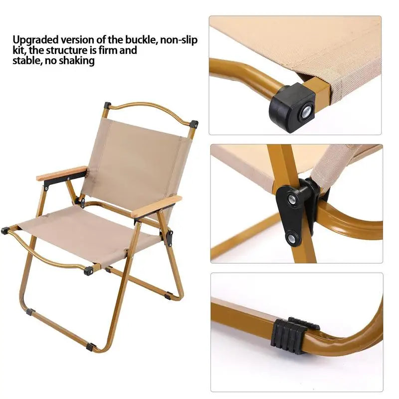 🪑 Foldable Outdoor Seat - Camping Fishing Chair, Multifunctional Portable Steel Tube Lightweight Chairs for Beach, Picnic & Travel