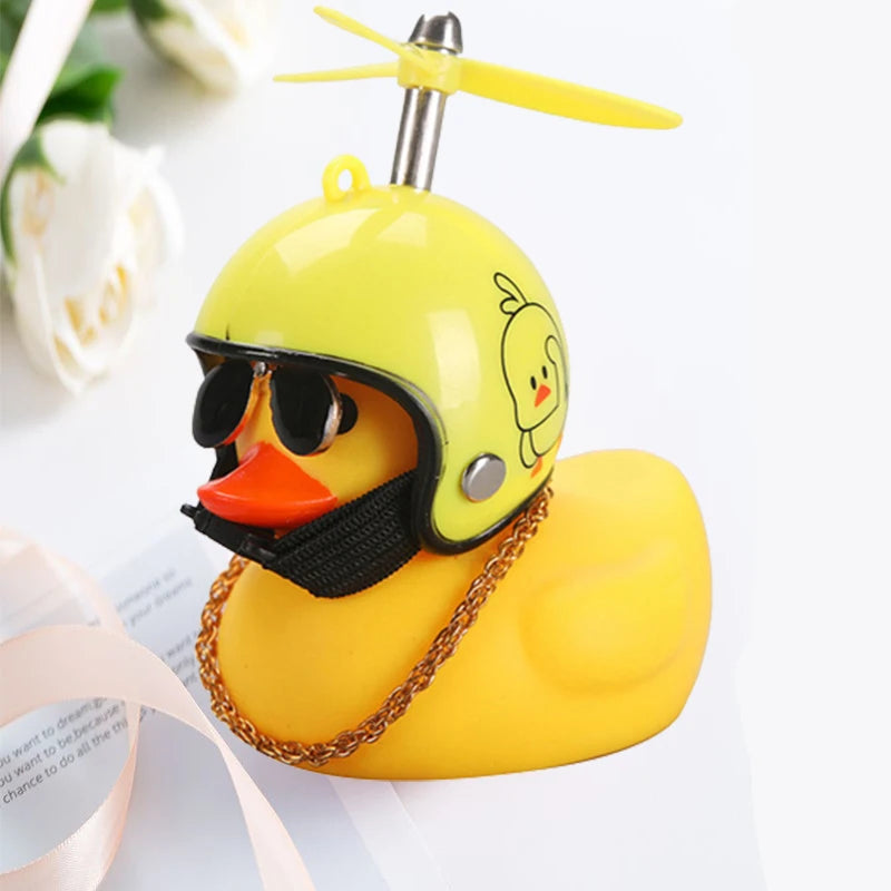 Car Duck with Helmet | Fun Wind-Breaking Cycling & Riding Accessory