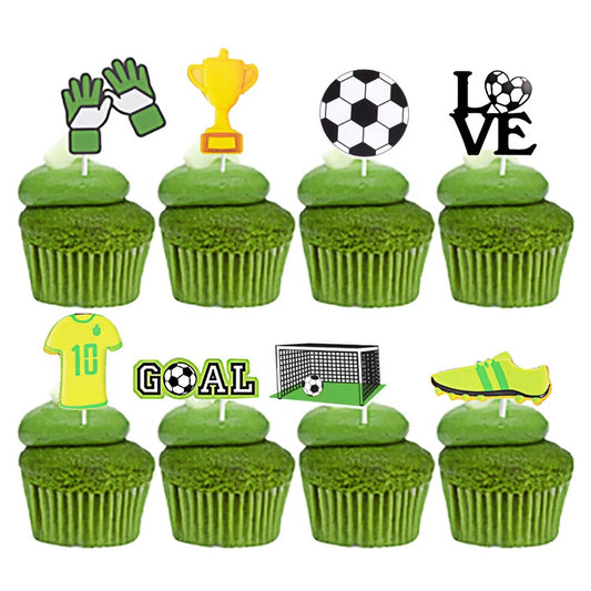 🏈 8pcs Football Cake Topper Flags for Sports Birthday Party Decor! 🎂