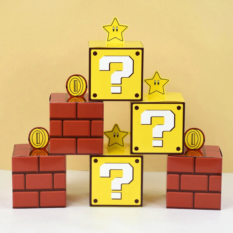 🎮✨ 3/6Pcs Question Blocks Candy Gift Box – Perfect for Kids' Video Game Theme Parties! 🎉🍭