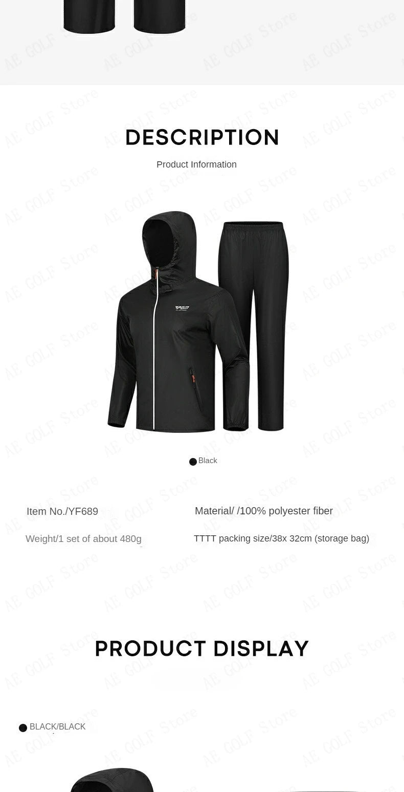 Men's Full-Body Waterproof Golf Raincoat 🌧️ | All-Weather Protection Golf Set