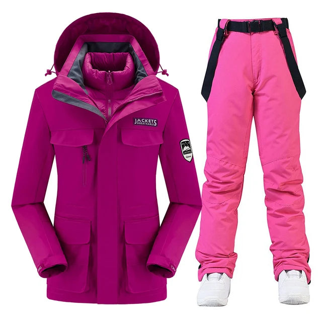 New Women’s Ski Suit ⛷️ Waterproof Windproof Snowboard Set – Warm Down Jacket & Snow Pants