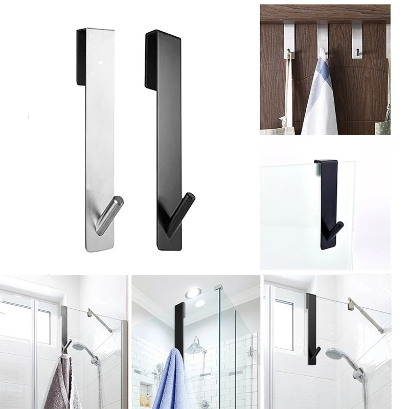 ✨ Stylish Stainless Steel Over-the-Door Towel Rack – Perfect for Hanging Bathrobes & Towels! ✨