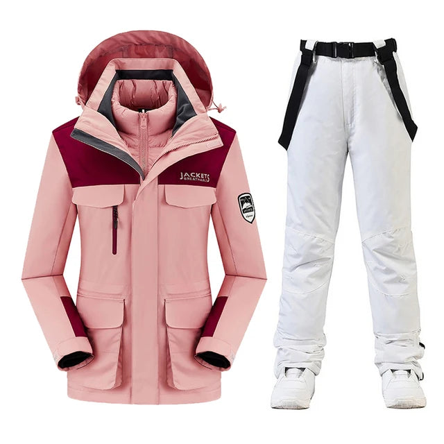 New Women’s Ski Suit ⛷️ Waterproof Windproof Snowboard Set – Warm Down Jacket & Snow Pants