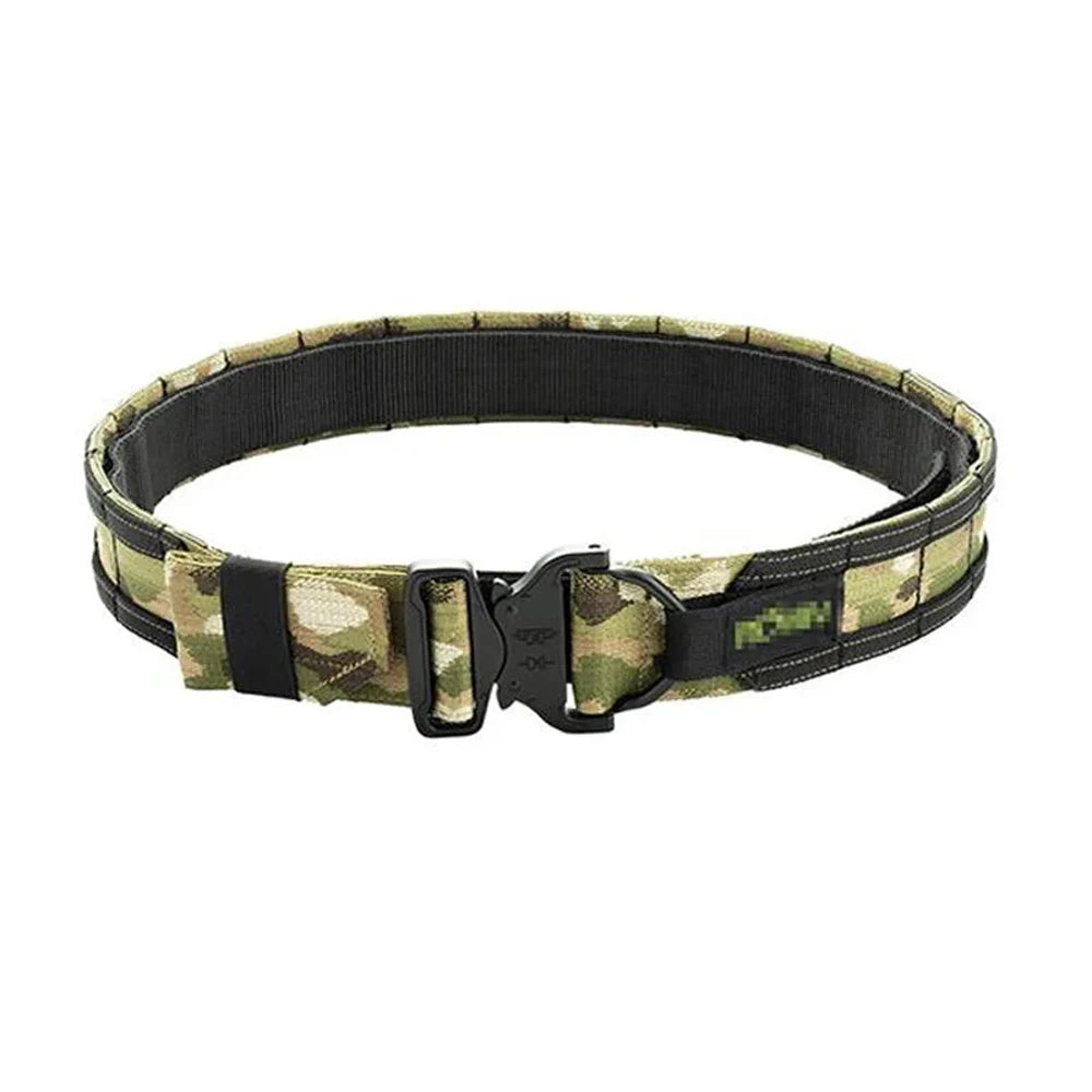 2 Inch Tactical Belt – Quick Release Metal Laser Molle Men’s Camo Belt for Airsoft & Battle Gear