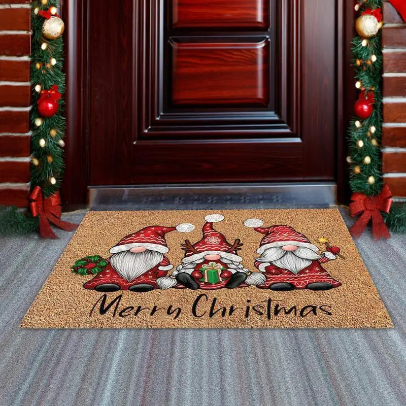 🎄 Christmas Welcome Gnome Doormat | Indoor & Outdoor Entrance Carpet | Funny Gnome Rug for Holiday Decor 🎉