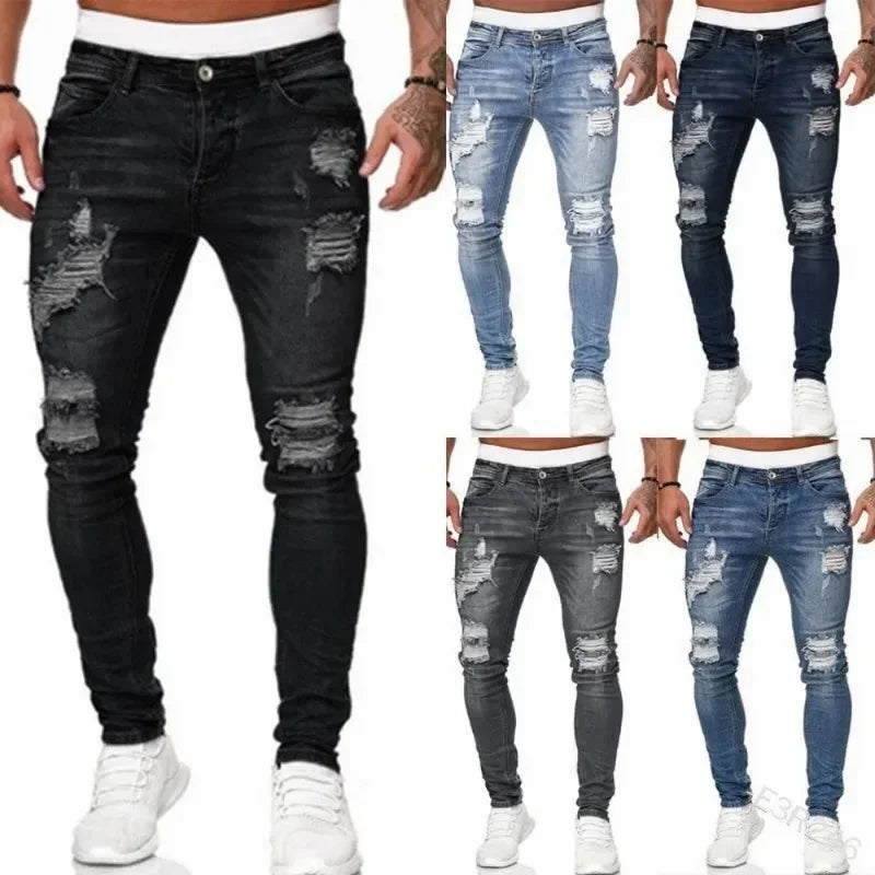 2024 New Retro Ripped Skinny Jeans for Men