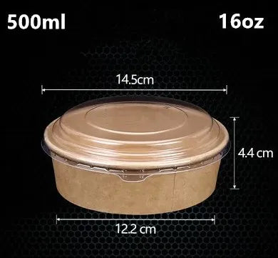 15PCS Kraft Paper Bowls – Eco-Friendly Disposable Salad, Soup & Snack Containers (500ml/750ml) for Meal Prep & Parties