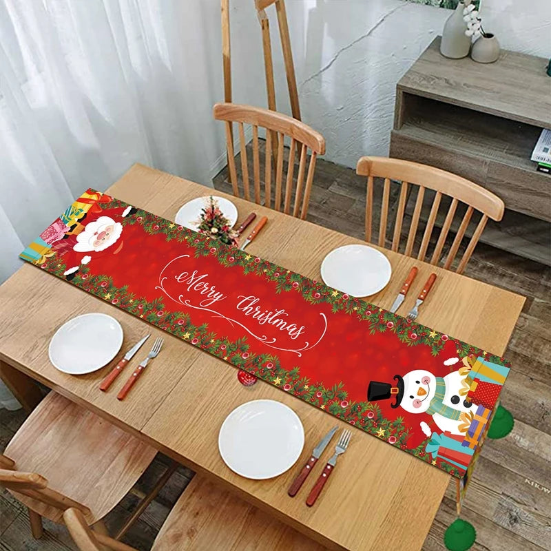 🎄 2024 Christmas Table Runner 🌟 | Festive Polyester Tablecloth for Holiday Decor 🎉