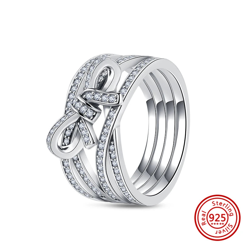 Elegant 925 Sterling Silver Crown Heart Wing Ring – A Timeless Anniversary Gift