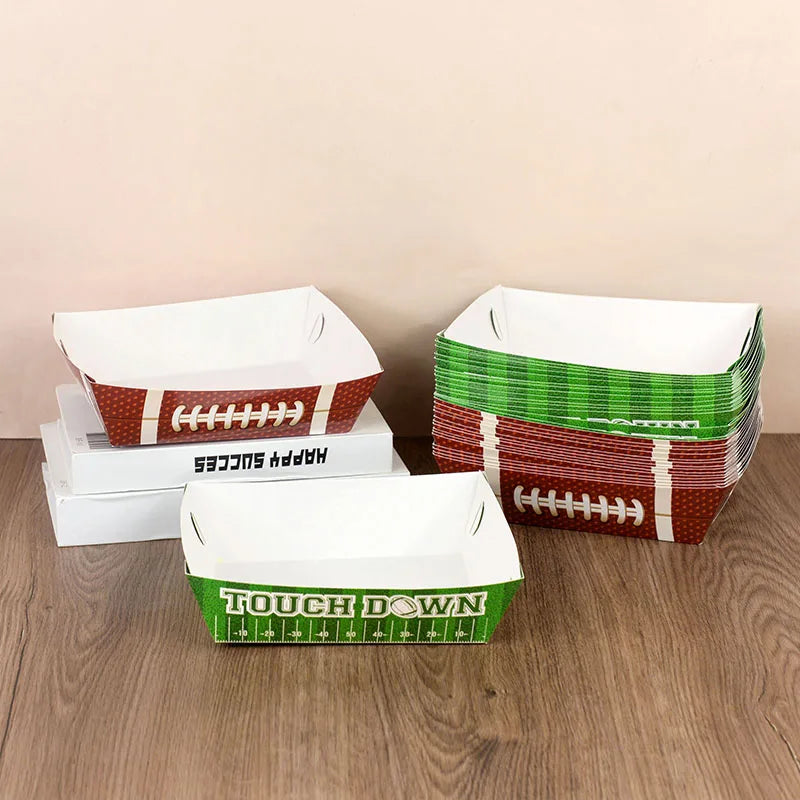 🏈 6Pcs Rugby-Themed Popcorn & Snack Boxes | Sports Party Must-Have! 🥳