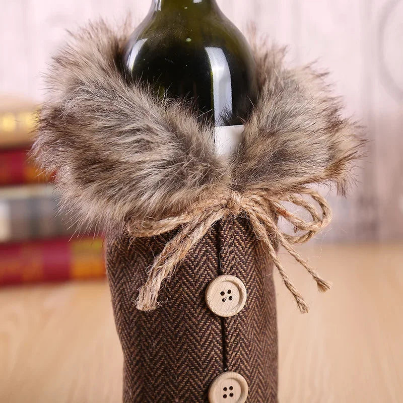 Christmas Wine Bottle Cover | Merry Christmas Home Decor | 2024 Xmas Ornament & New Year Gift