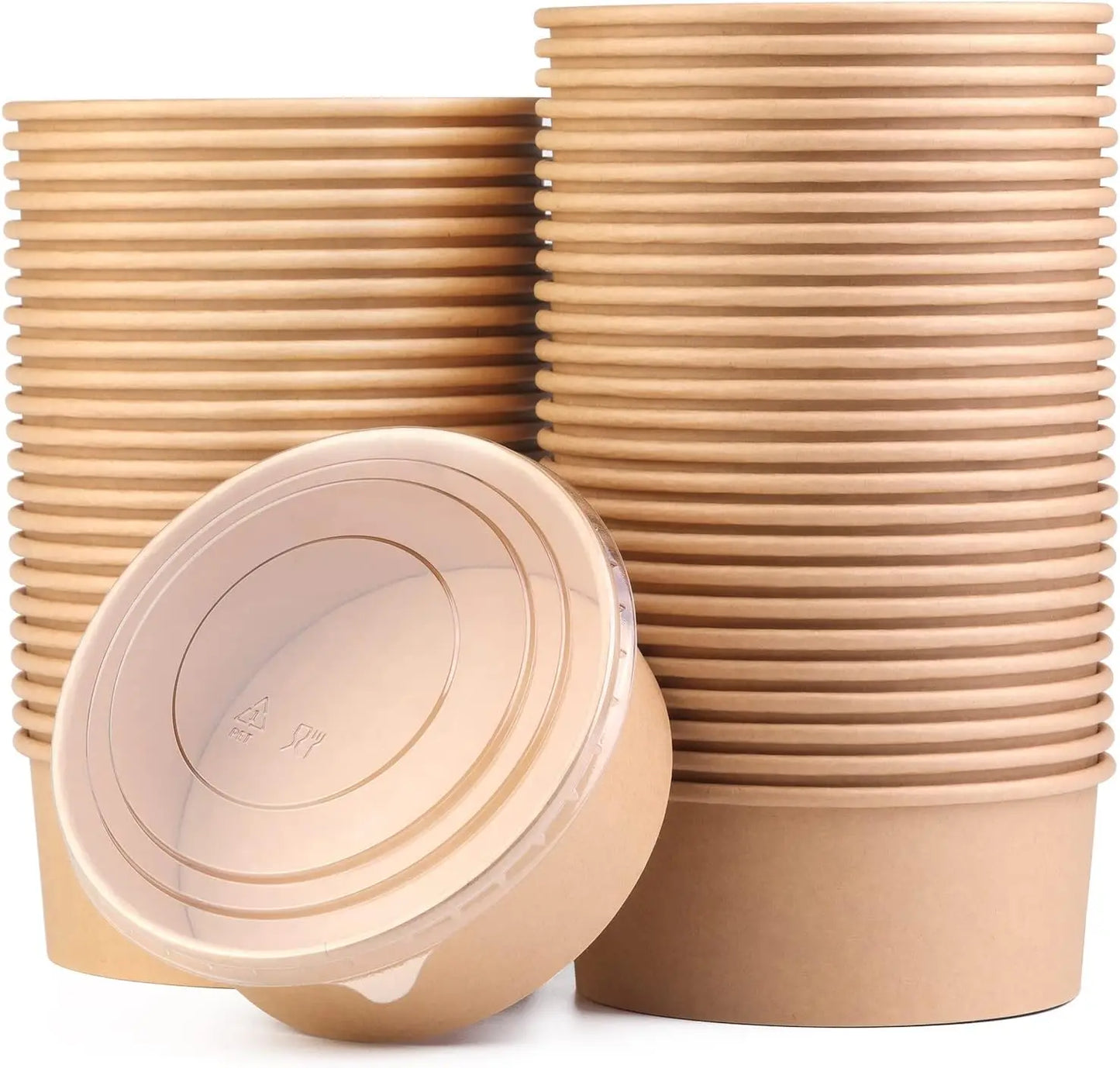 15PCS Kraft Paper Bowls – Eco-Friendly Disposable Salad, Soup & Snack Containers (500ml/750ml) for Meal Prep & Parties