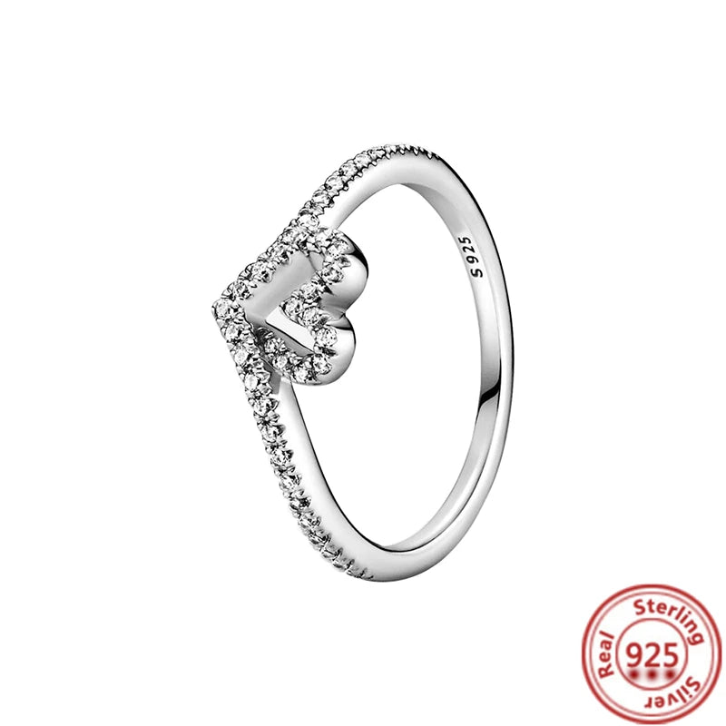 Elegant 925 Sterling Silver Crown Heart Wing Ring – A Timeless Anniversary Gift