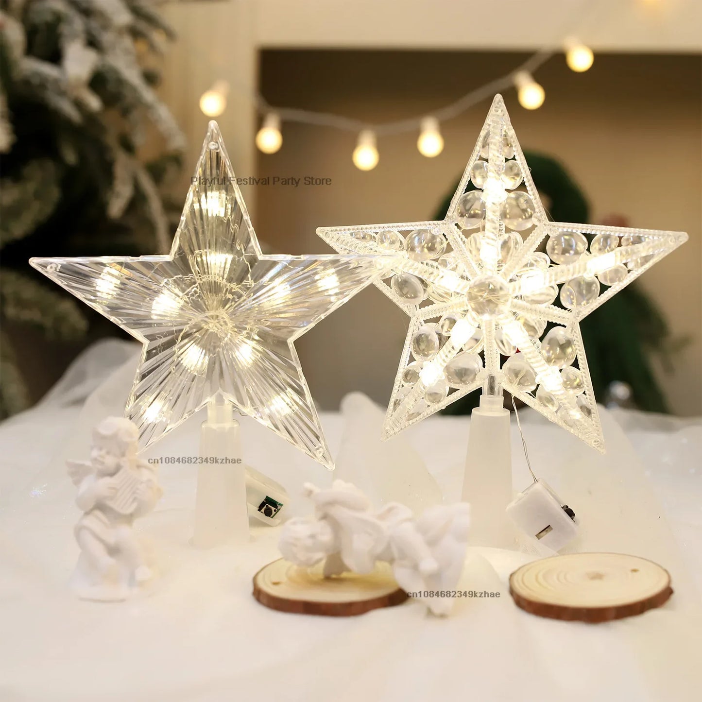 🌟 LED Christmas Tree Topper Star 🎄 | Illuminated Ornaments for Festive Home Decor & New Year 2025! ✨