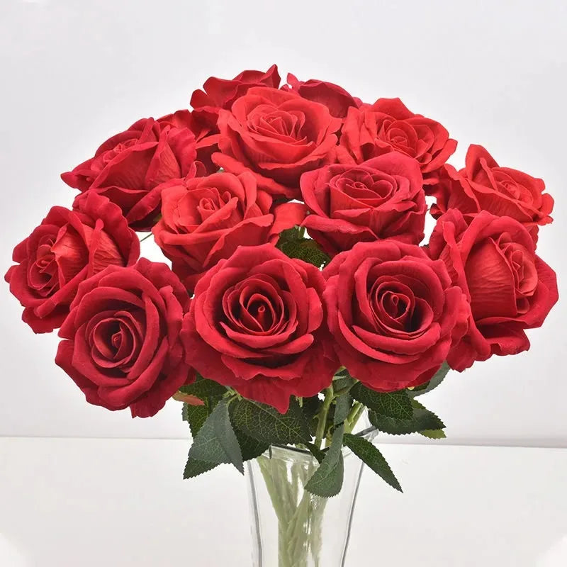 3/5/10/20PCS Real Touch Artificial Roses | Fake Rose Flower Branch for Wedding & Home Decor