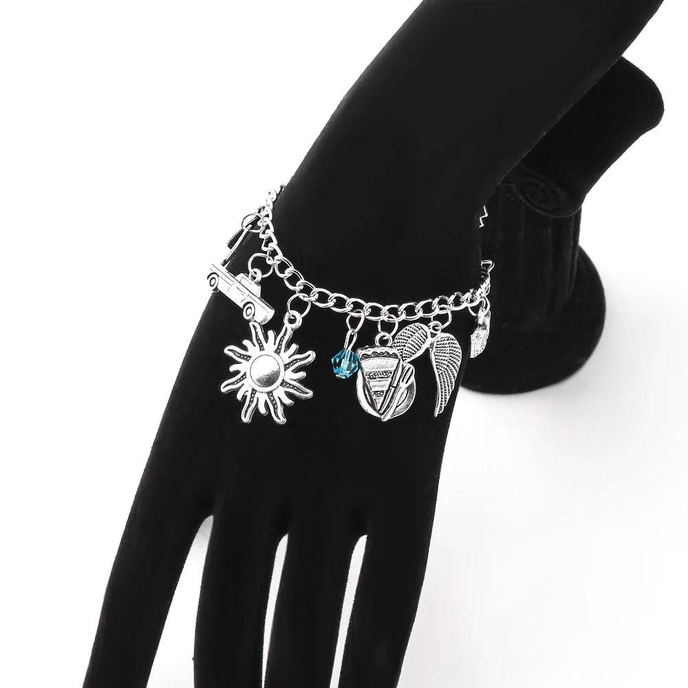 Supernatural Inspired Charm Bracelet for Dean Winchester Fans - Gothic Chain Wristband Jewelry