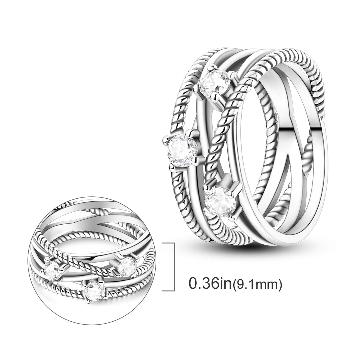 Silver Plated Infinite Love Firefly Ring Original Design Zircon Finger Rings For Women High Quality Wedding Jewelry Gift