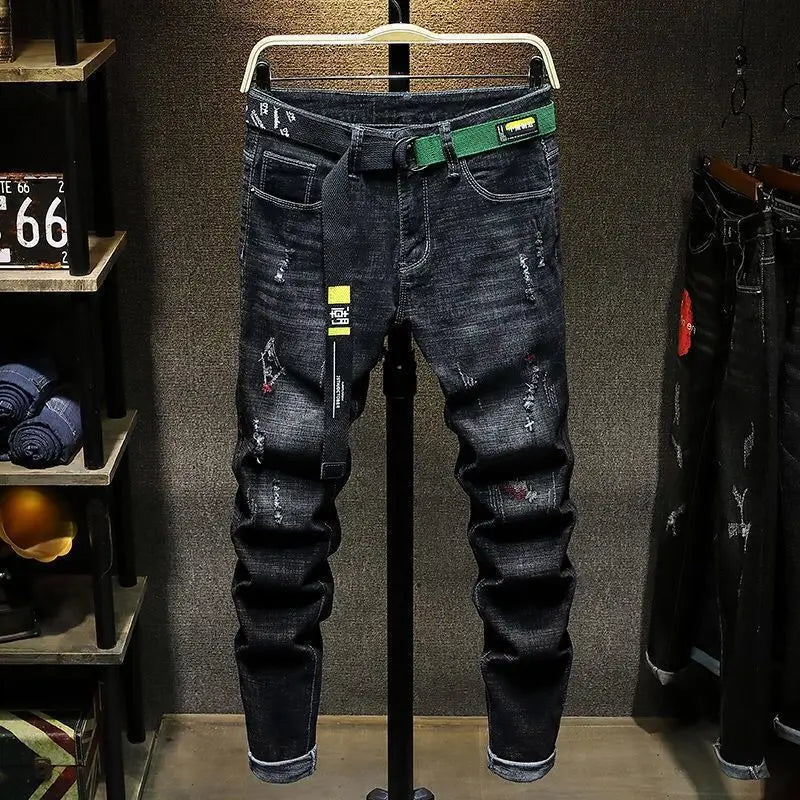 Elevate Your Wardrobe with High-End Korean Luxury 3D Embroidery Denim Jeans for Men 🔥