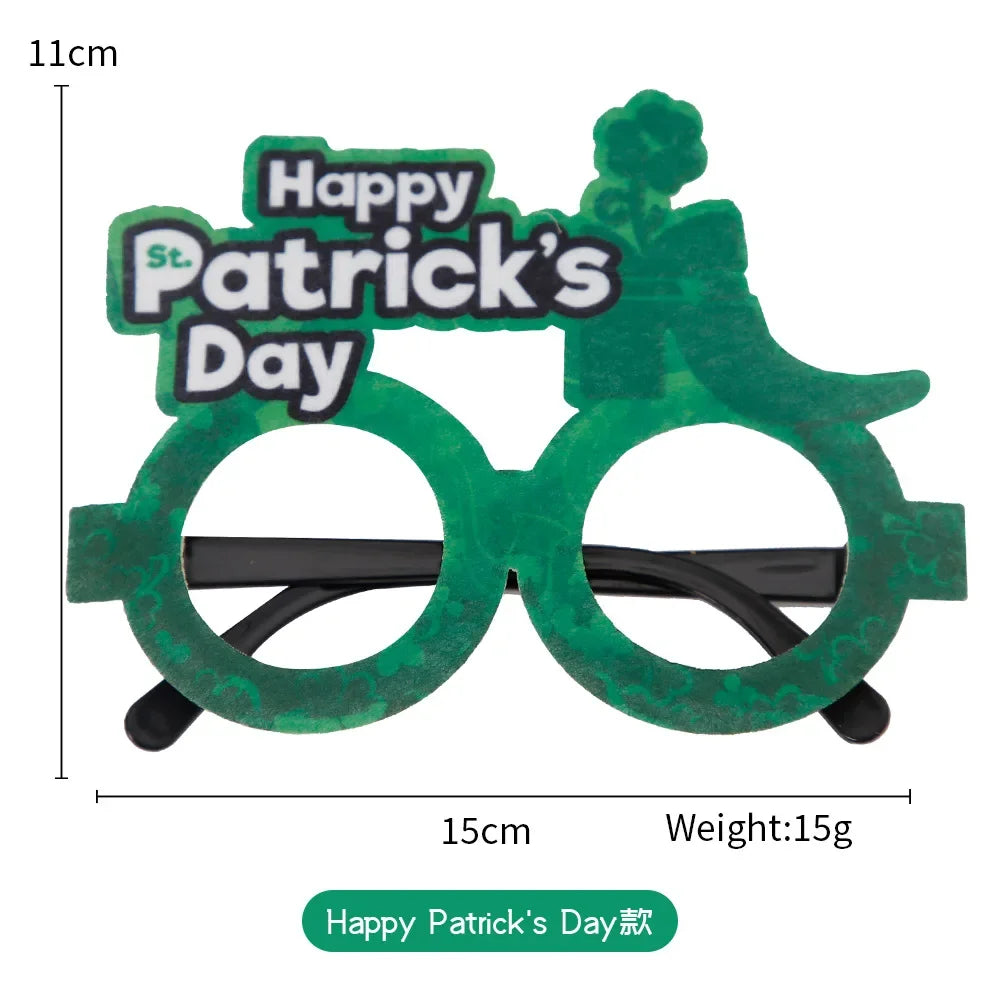 St. Patrick's Day Irish Clover Glasses Festival Supplies Photography Props Party Dress Up Funny Glasses