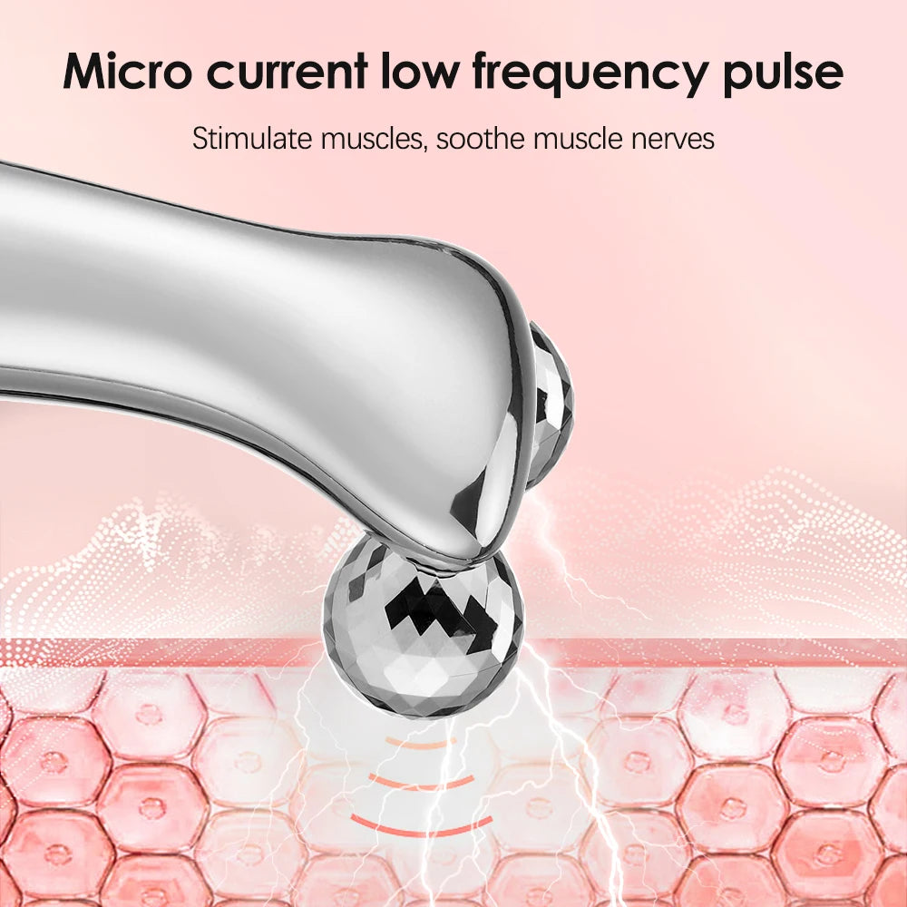 EMS Microcurrent Pulse Neck Face 4D Roller Massager 🌟