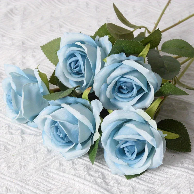 12PCS Realistic Artificial Rose Bouquet | Silk Fake Flowers for Weddings, Parties & Home Decor