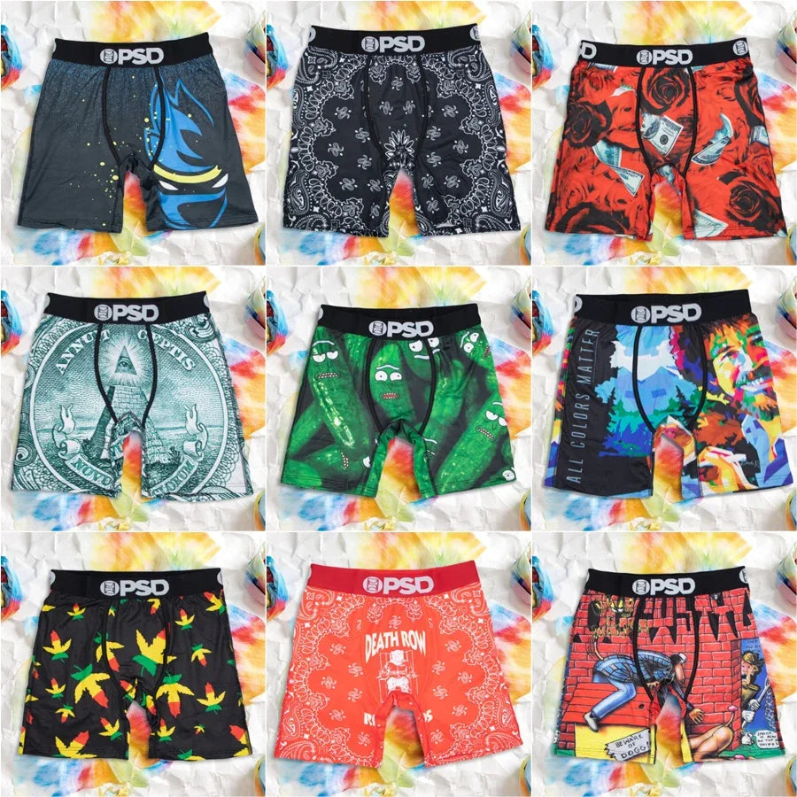 Sexy Men's Printed Boxer Briefs | Breathable Summer Lingerie | Plus Size Underwear