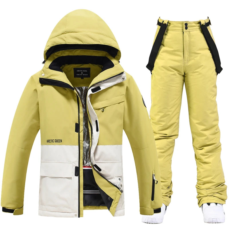 Unisex Snow Suit ⛷️ Waterproof Ski Jacket & Pants Set 🏔️ -30° Winter Snowboarding Outfit