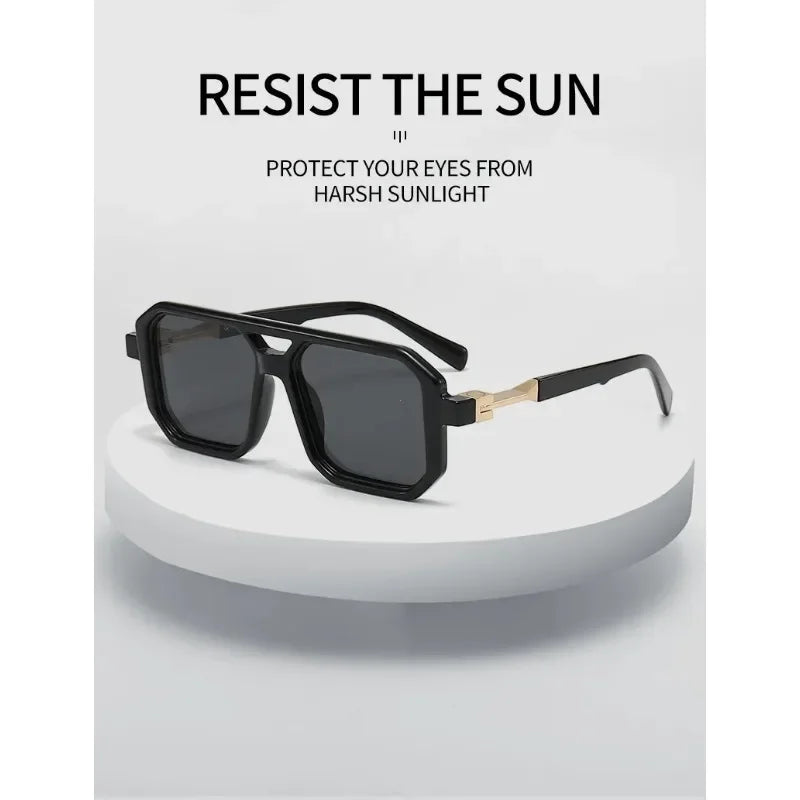 🕶️ 2024 Vintage Fashion Sun Protection Sunglasses 🌟 Trendy Square Shades for Men & Women – Retro Flair with Modern Protection