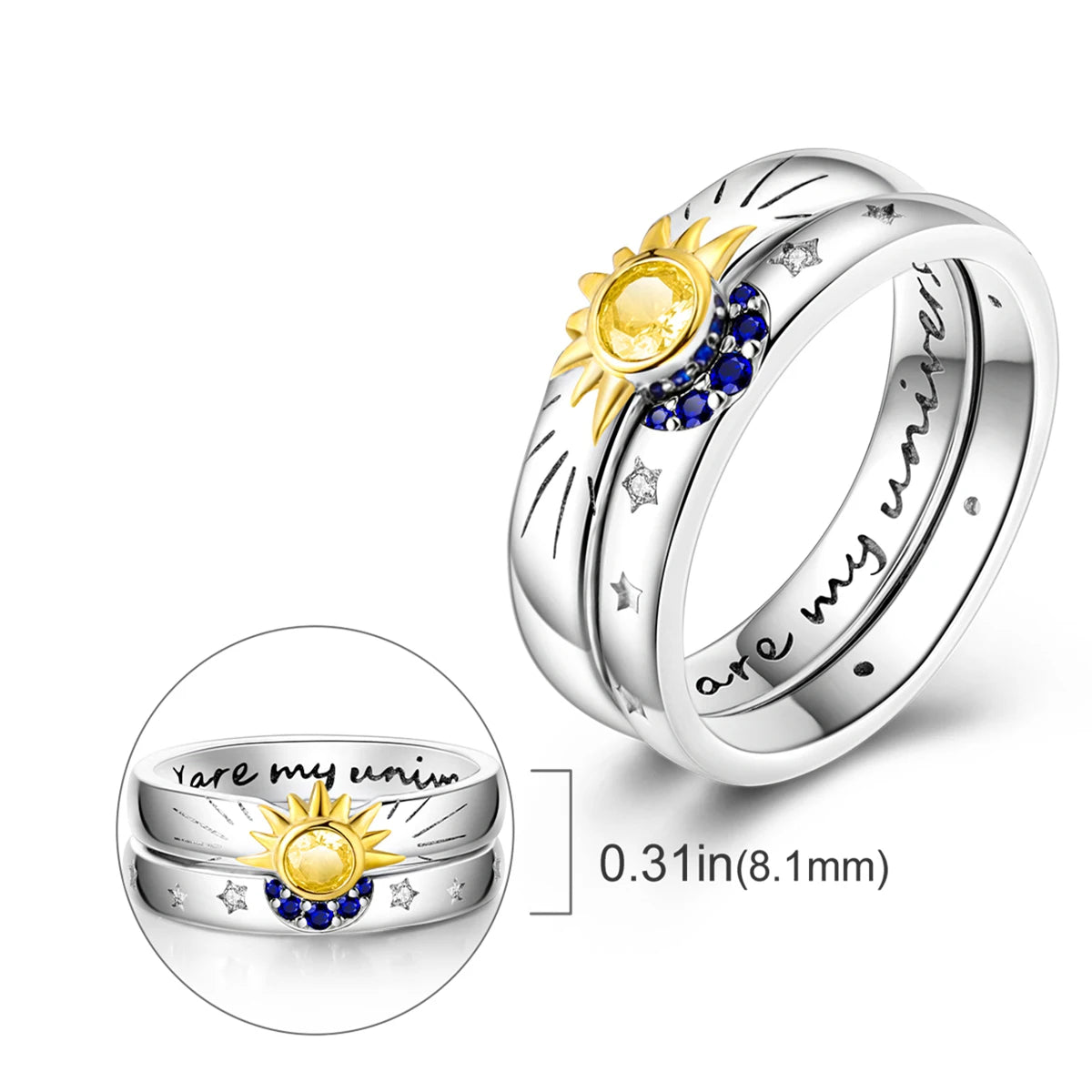 Silver Plated Infinite Love Firefly Ring Original Design Zircon Finger Rings For Women High Quality Wedding Jewelry Gift