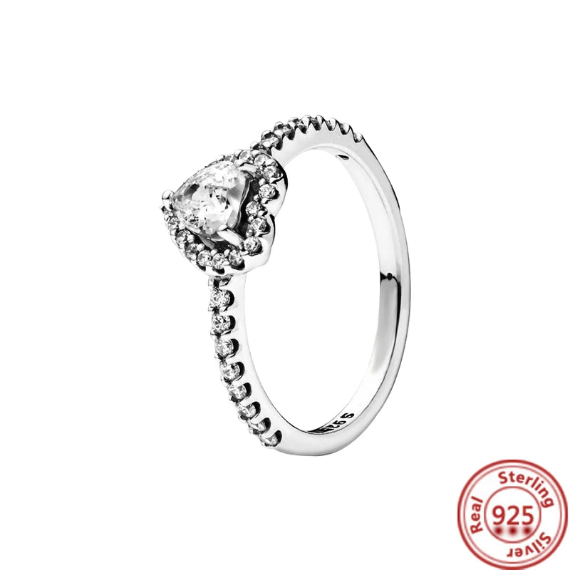 Elegant 925 Sterling Silver Crown Heart Wing Ring – A Timeless Anniversary Gift