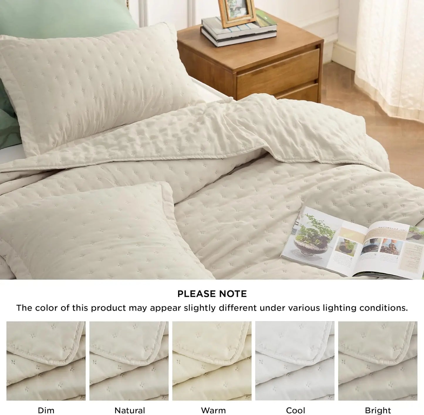 Bedsure Extra Long Quilt Set - Soft Ultrasonic Clover Bedspread - Lightweight Bed Coverlet for All Seasons, Twin, Queen, King